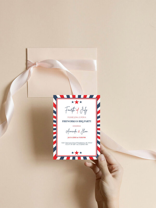 Printable 4th of July Barbeque Party Invitation Template