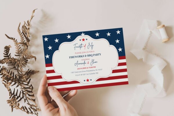 Printable Fourth of July Party Invitation Template