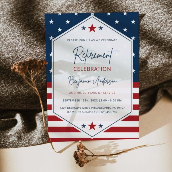 Printable Military Retirement Party Invitation Template