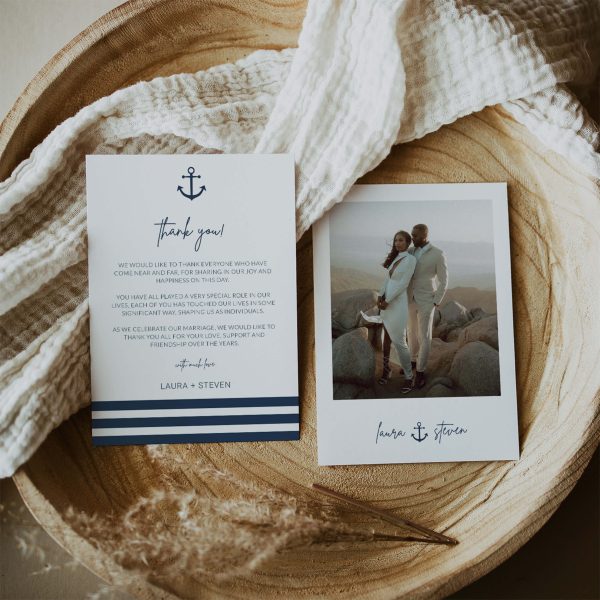 Printable Nautical Thank You Cards with Photo