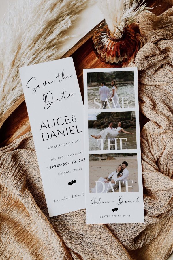 Printable Photo Strip Save the Date Template