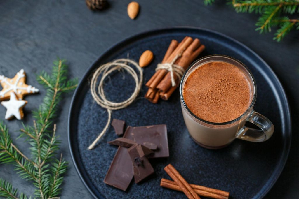 Cocoa Drink Beside a Christmas Hot Chocolate Bar