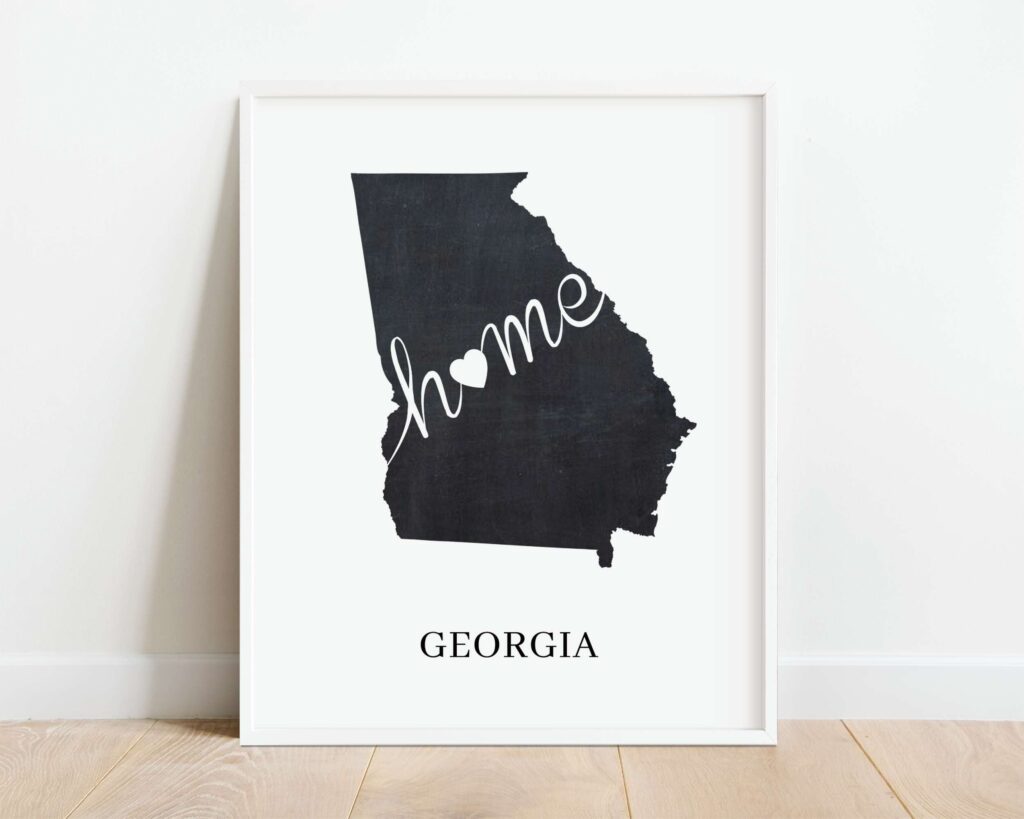 Free Georgia State Map Wall Art Printable Posters