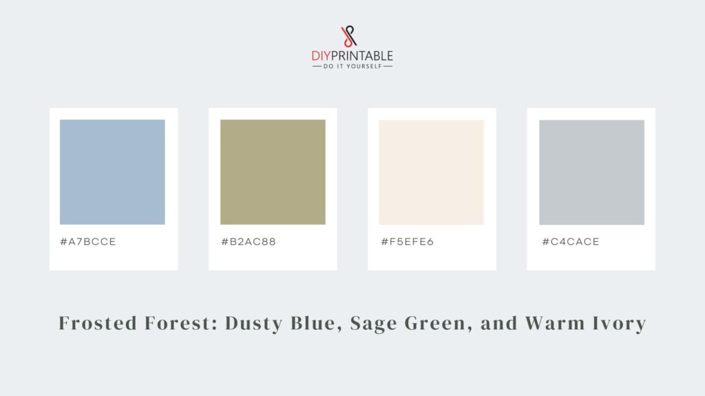 Frosted Forest Dusty Blue, Sage Green, and Warm Ivory